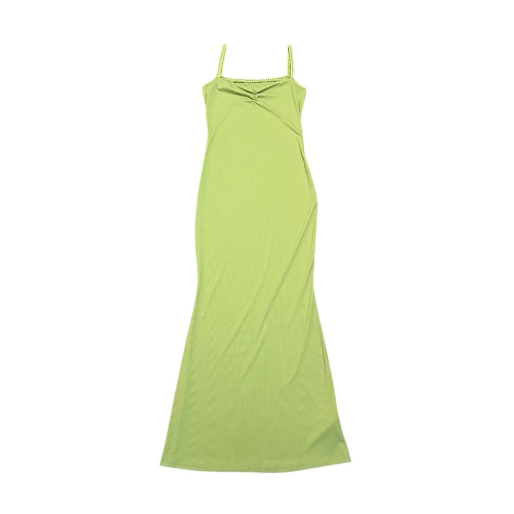 Long green flower dress